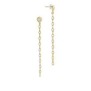 Cubic zirconia 14ct gold stud earrings bnwt